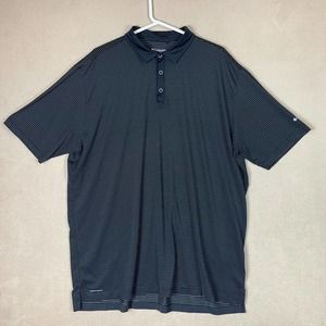 Columbia Polo Shirt‎ Adult 2XL Black Striped Omni Wick Golf Short Sleeve Mens